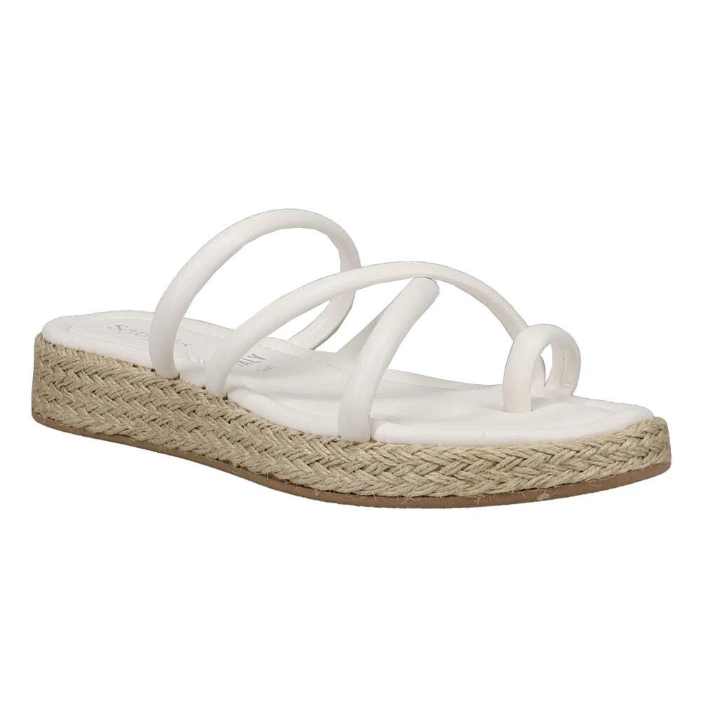 Seychelles Rule The World Jute Platform Strappy Sandals White Size 7.5